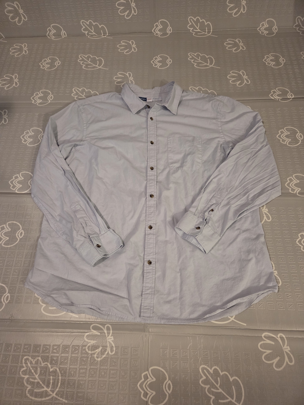 Old Navy Men's Everyday Button Up Slim Fit Light Grey Big & Tall Size 3XLT XXXL